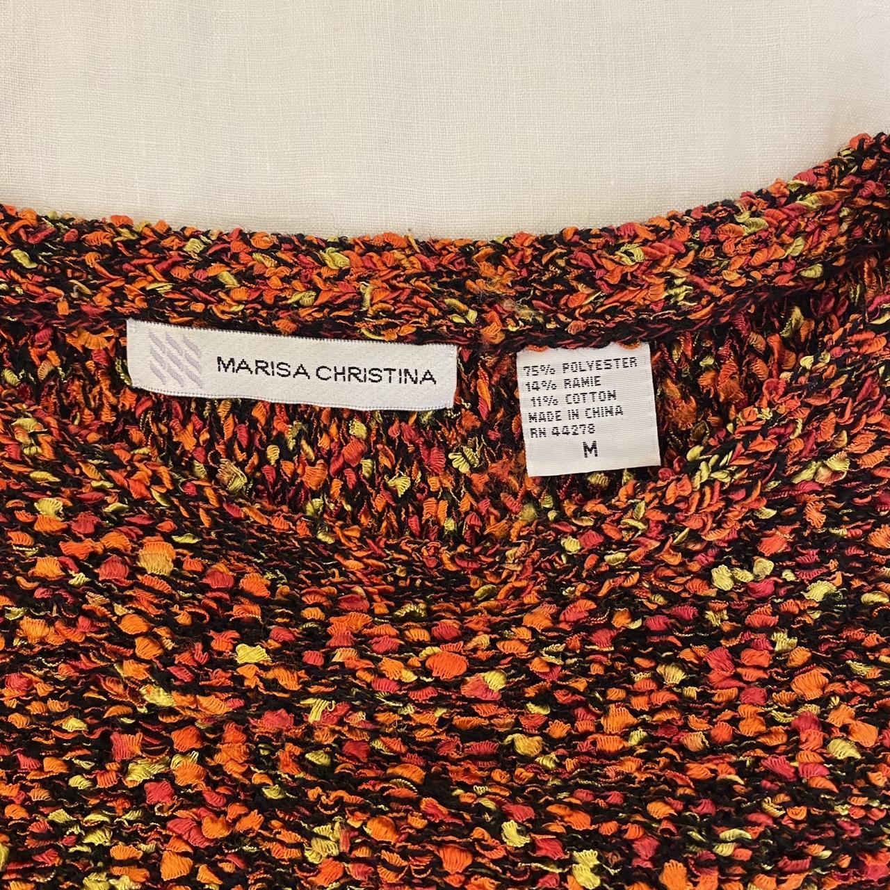 Women's Sweater - Orange/Multi - M – vintage text… - image 4