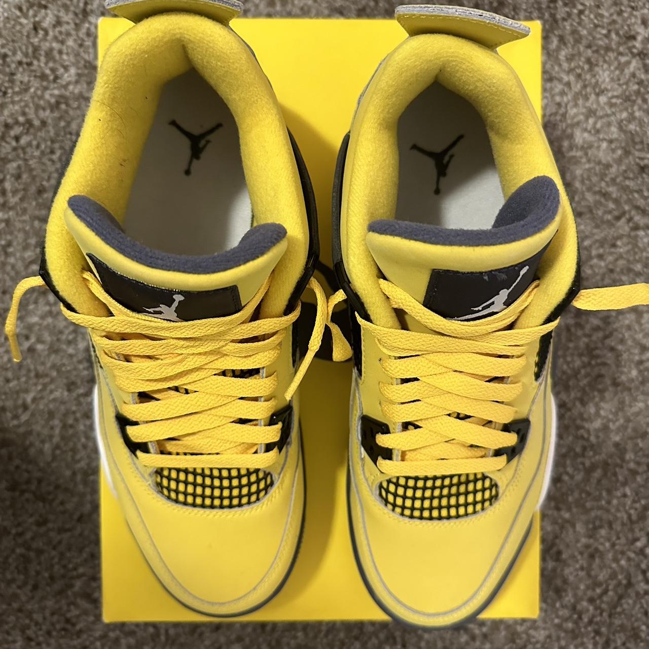 Nike Air Jordan 4 Retro GS Tour yellow/ dark blue... - Depop