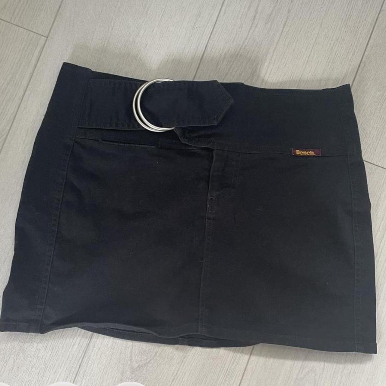 Black bench mini skirt With belt design and grey... - Depop