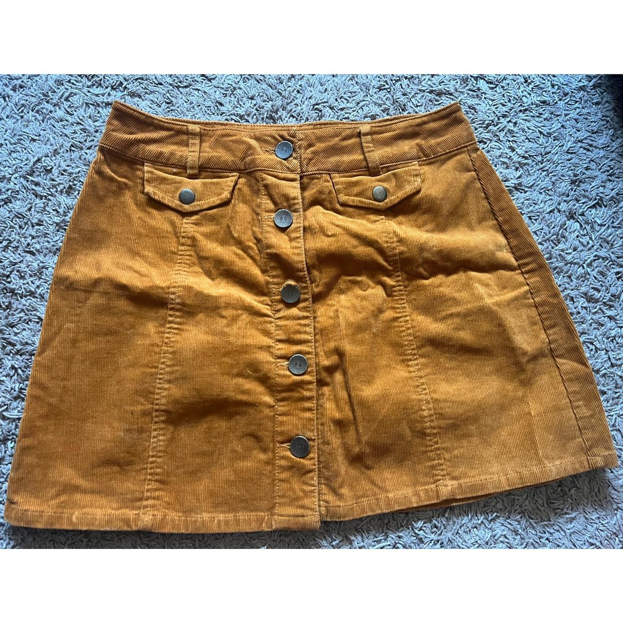 Orange brown corduroy skirt Super cute for. Depop