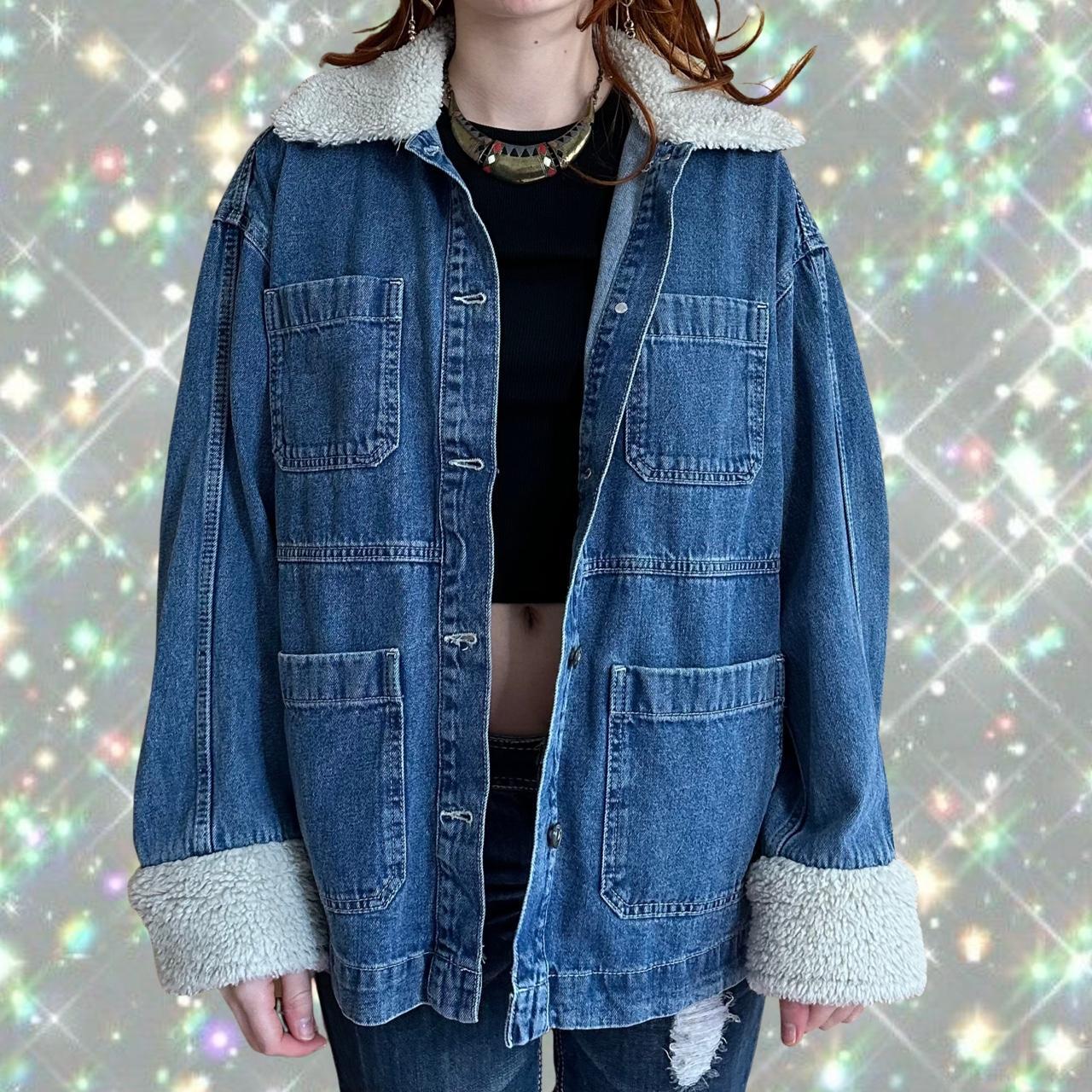 Denim jacket outlet with fur h&m