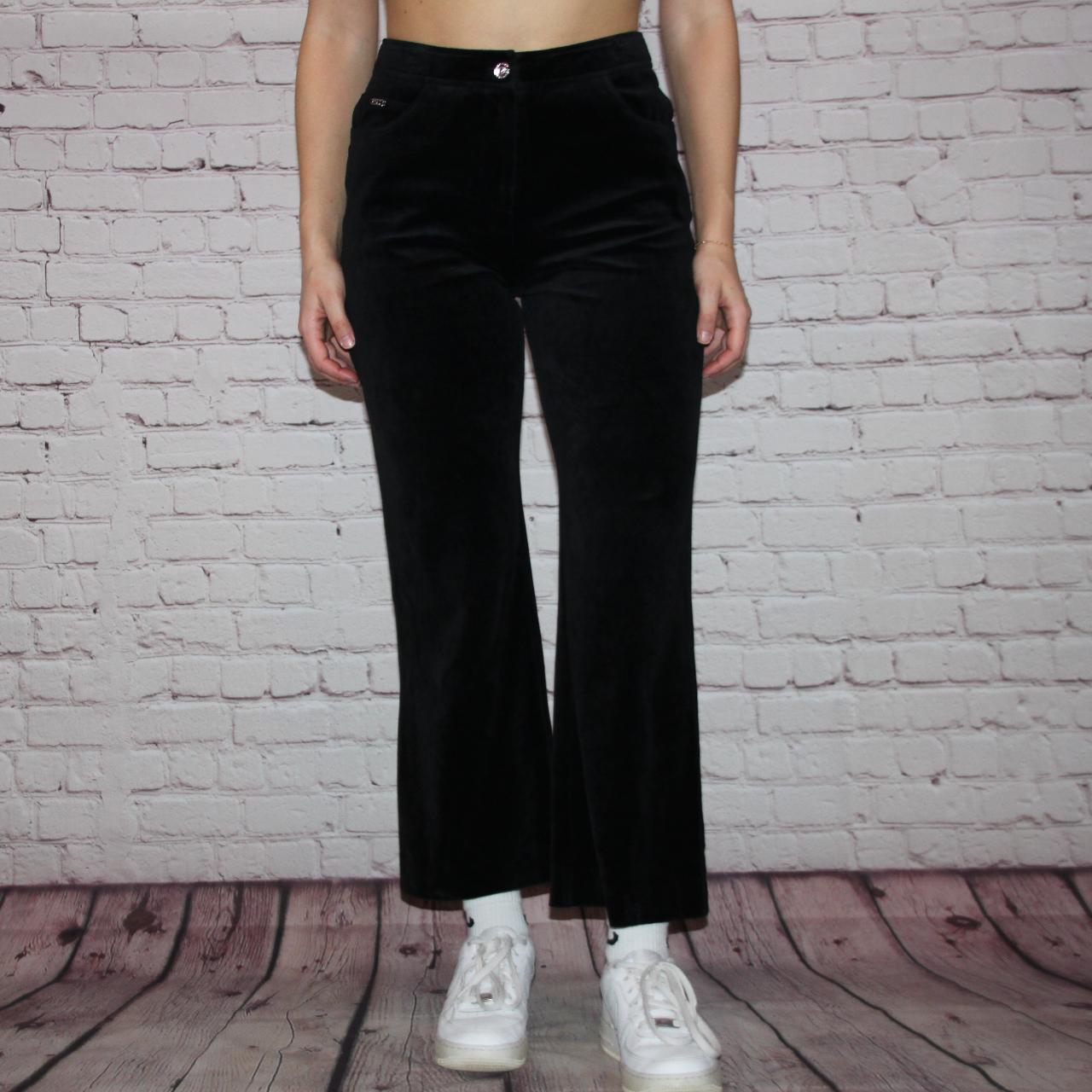 black velour pants 🖤 black velour trousers from the... - Depop