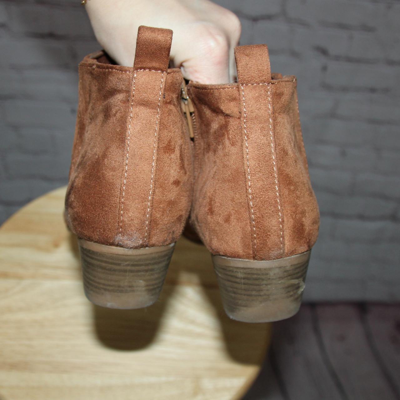 brown ankle boots 🧸 chestnut brown faux suede ankle... Depop