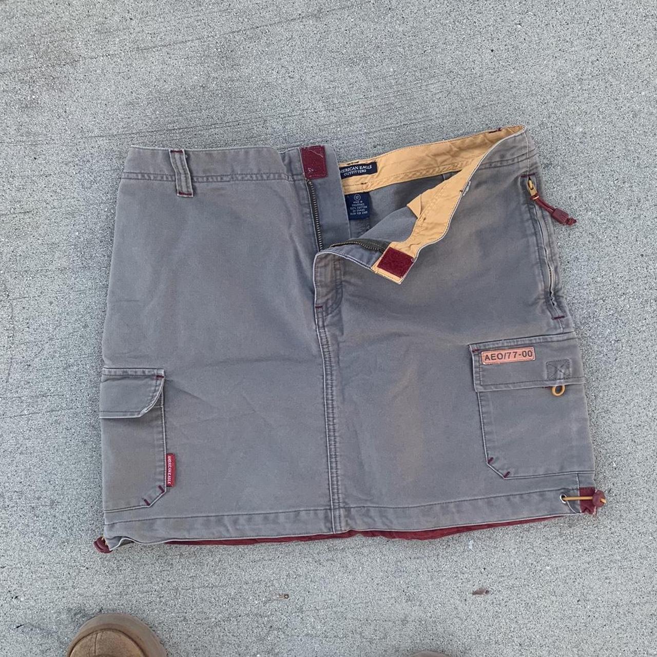 Y2k khaki mini cargo skirt by vintage American eagle... Depop