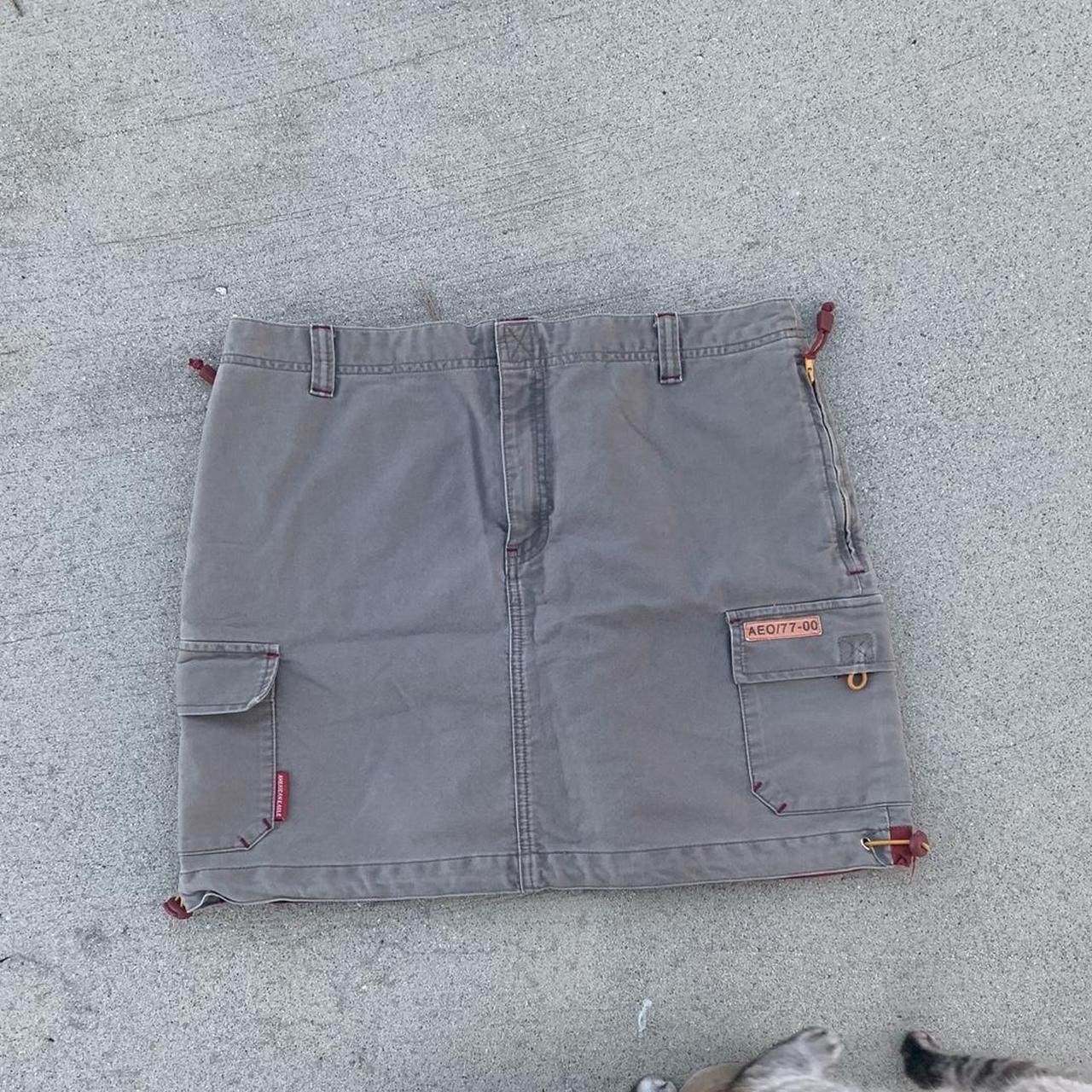 Y2k khaki mini cargo skirt by vintage American eagle... Depop