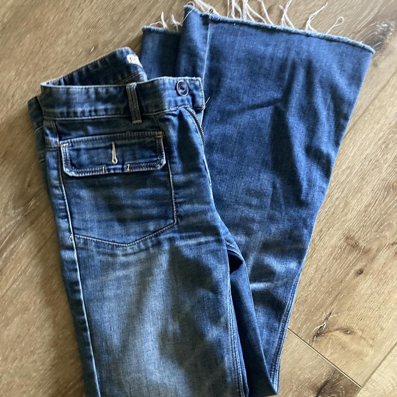 Free People Jeans - slight flare and distressed... - Depop