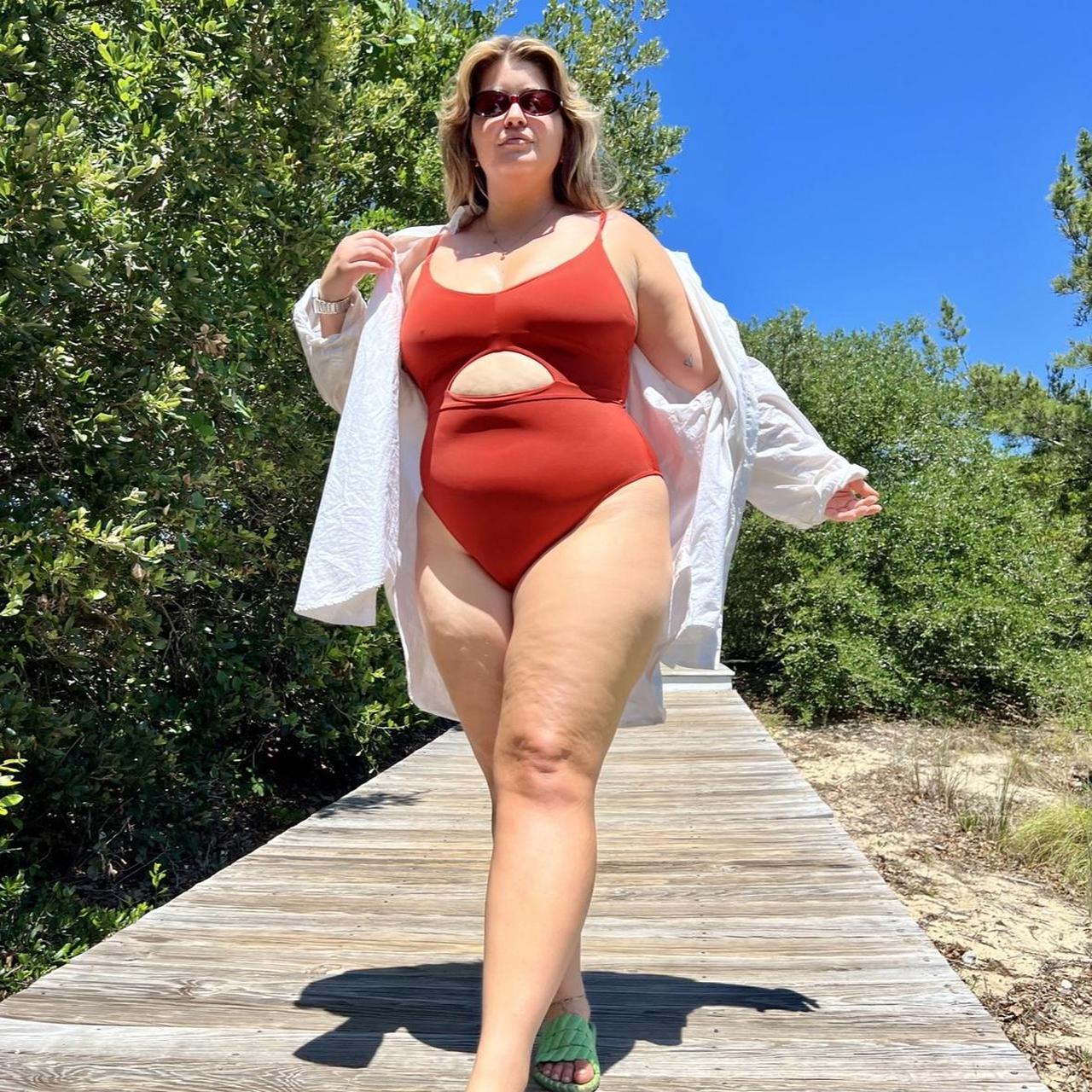 Andie Swim Rust Colored One Piece With Cutout Has Depop   P0 