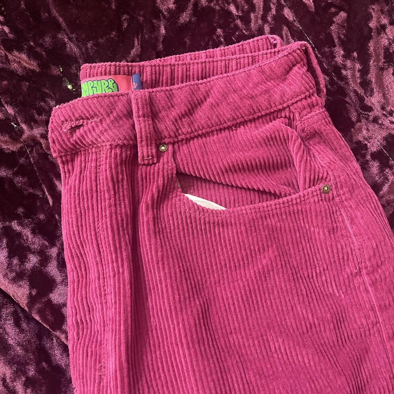 Red/pink Empire baggy corduroy pants #y2k #pink - Depop