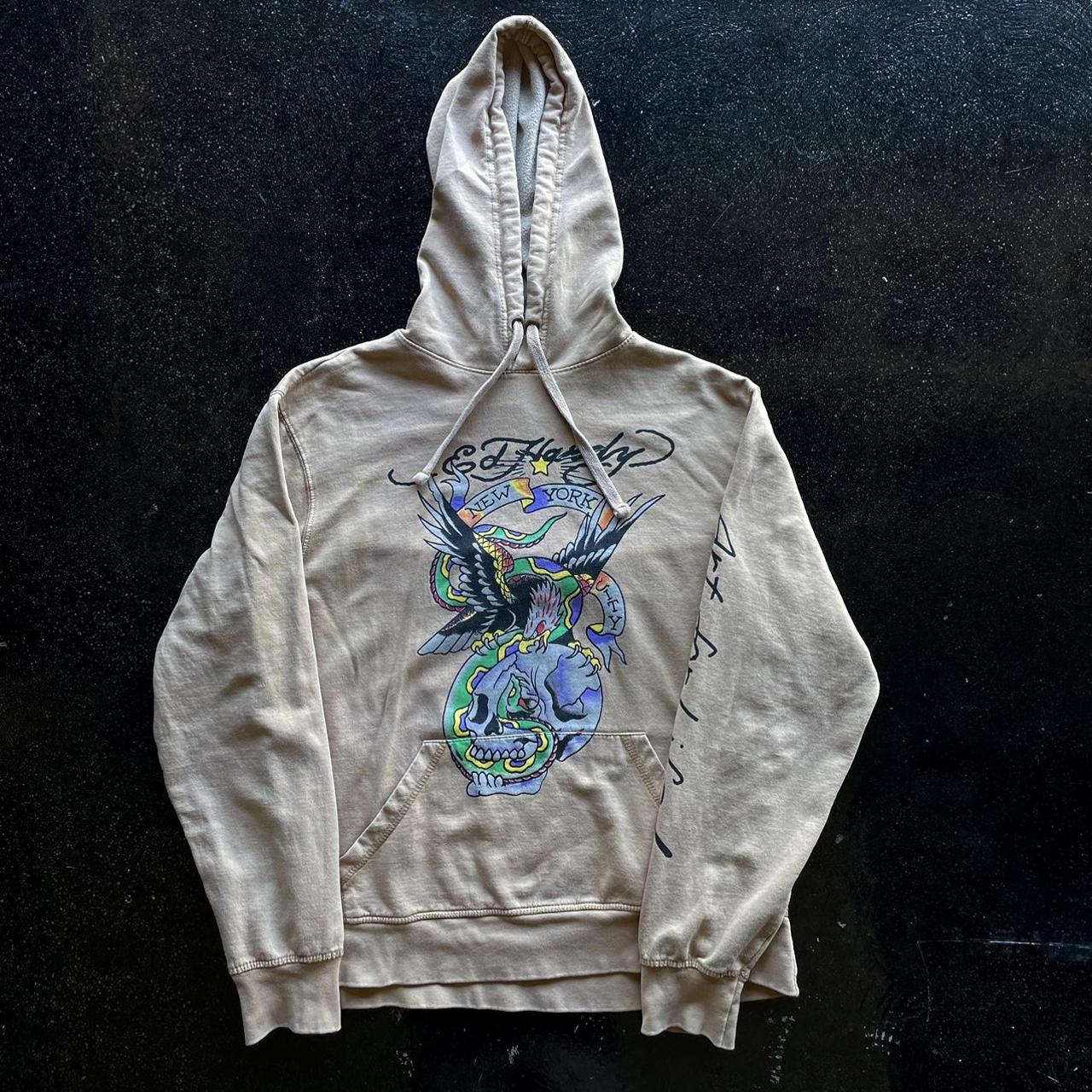 Ed Hardy NYC Hoodie Size small Great condition... - Depop