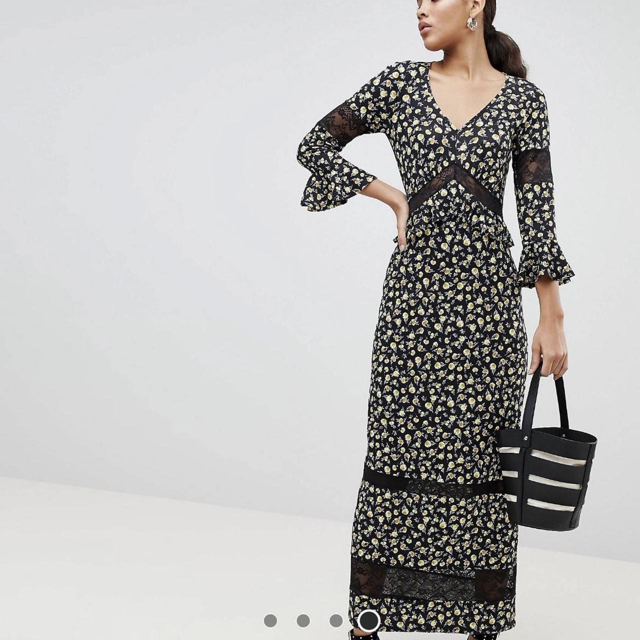 ASOS tall maxi tea dress in floral print with - Main Image