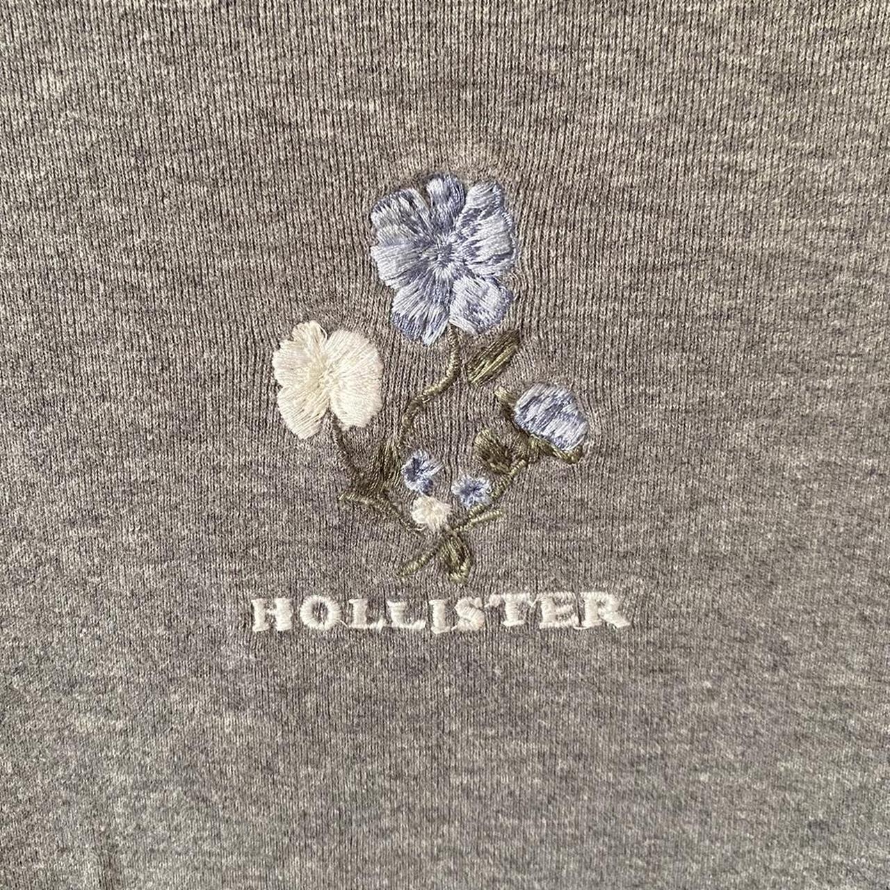 Hollister Baby Tee - flower design - slight... - Depop