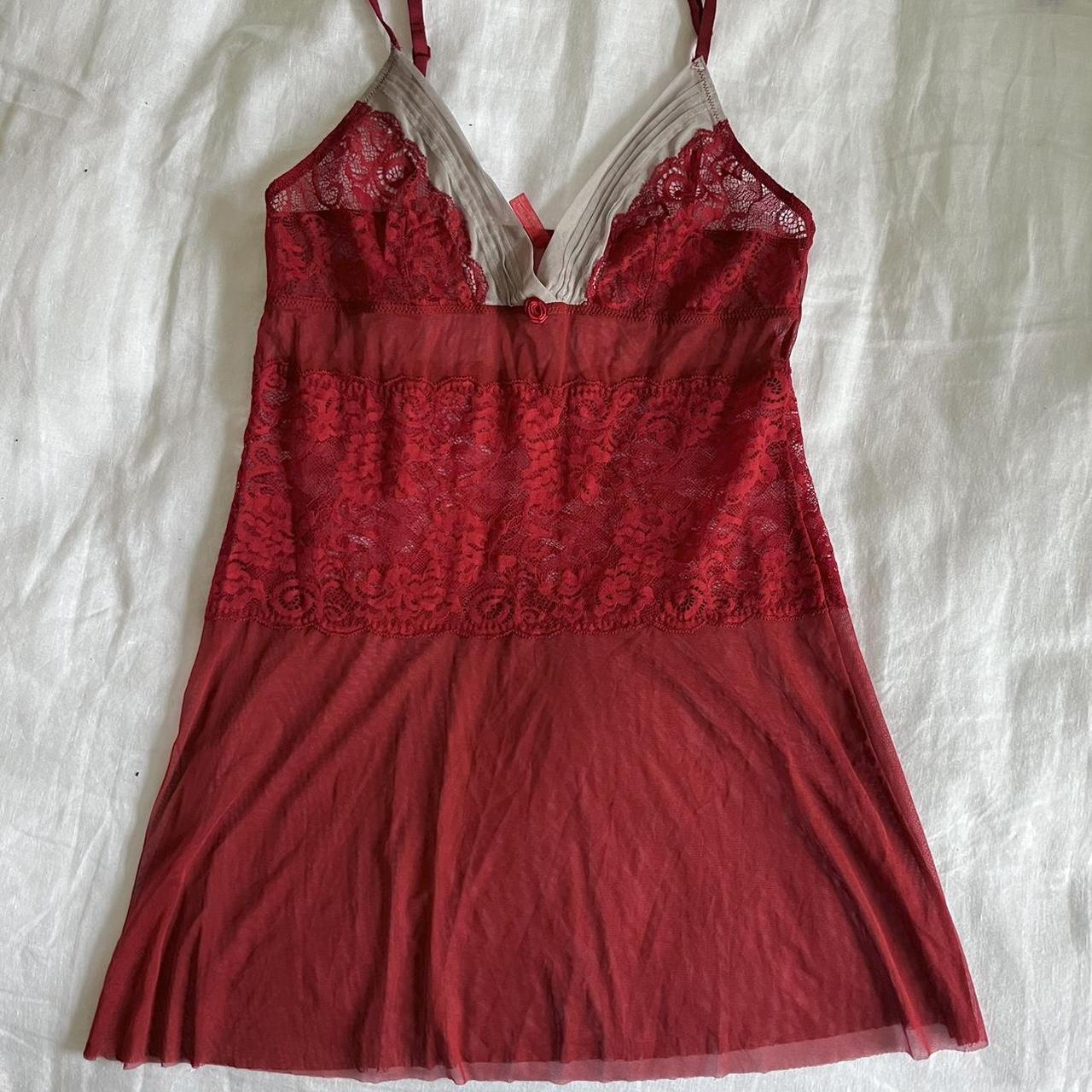 Red babydoll sheer mesh top/dress ️ - Depop