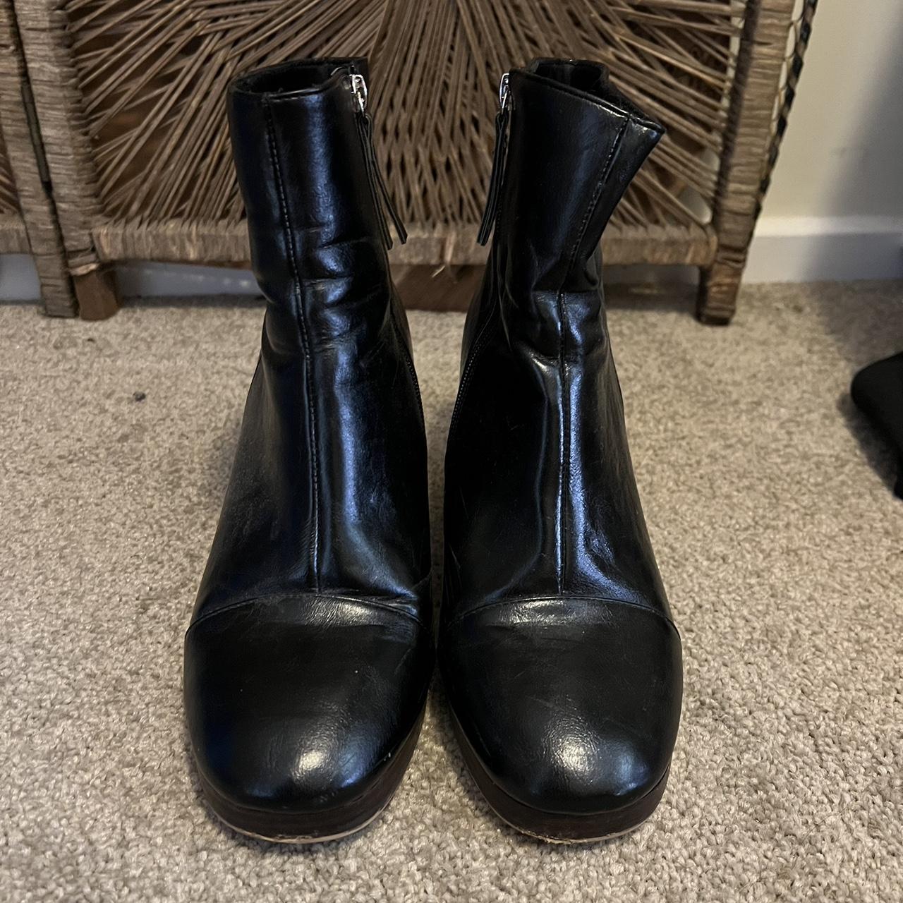 ASOS black platform heel boots UK 7/AU 9... - Depop