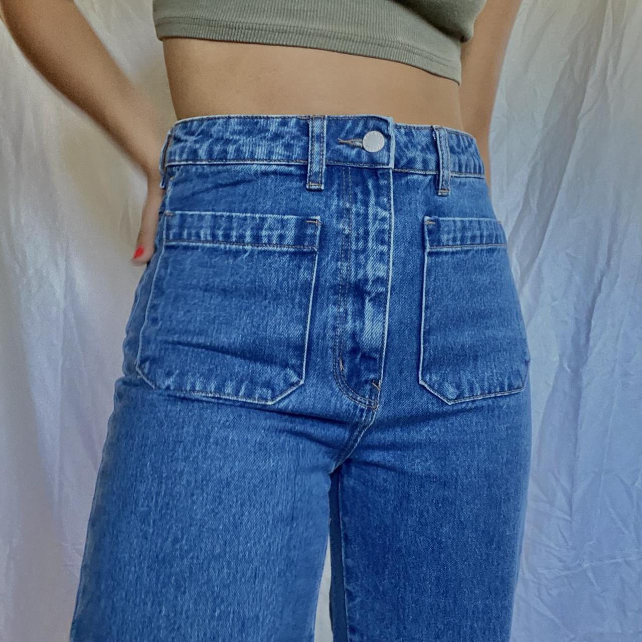 Rollas Sailor Jeans - Front pockets aa - Medium... - Depop