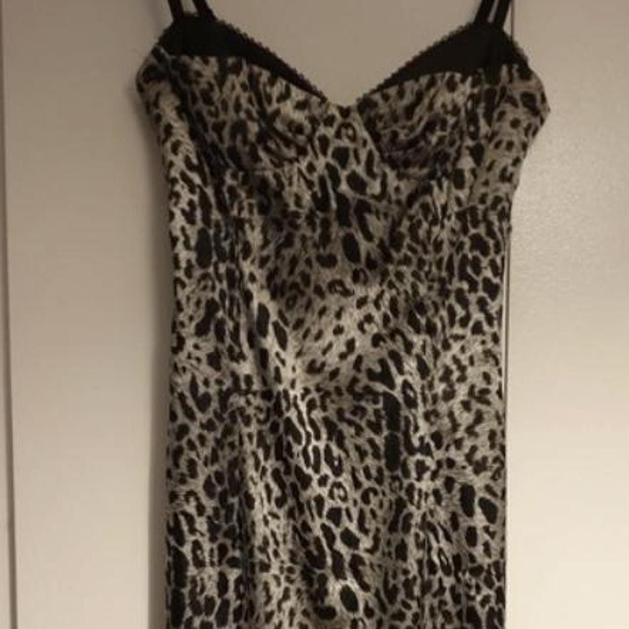 Kookai silver leopard fitted corset style dress, in... - Depop