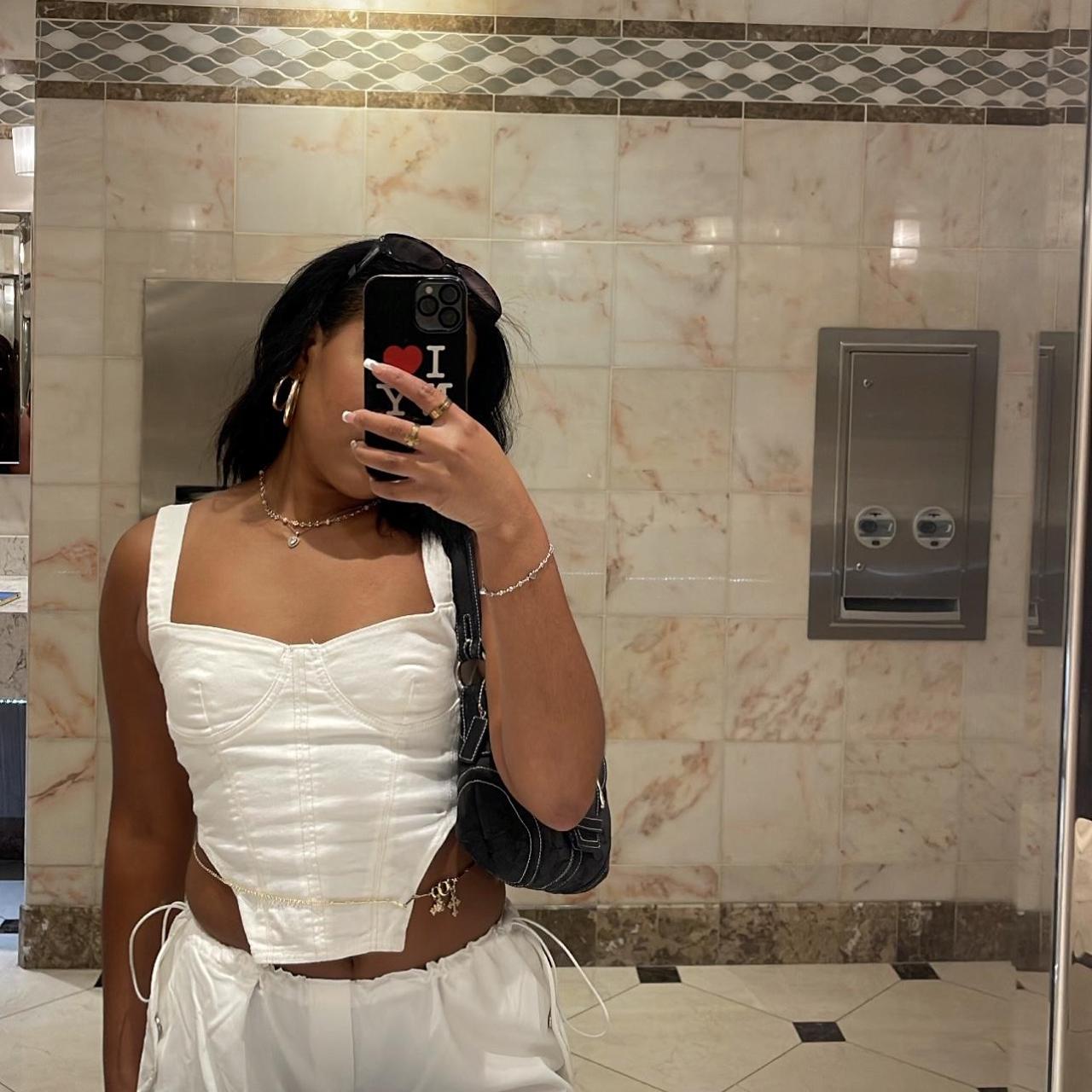 zara white corset free shipping!!!! Depop