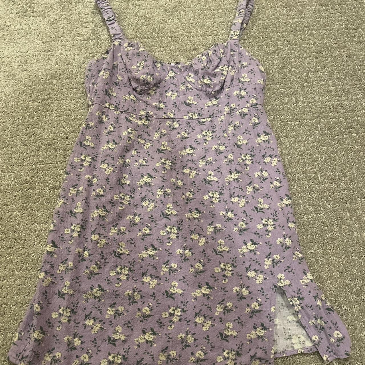 Aéropostale Brand Purple & White Floral Mini Dress -... - Depop