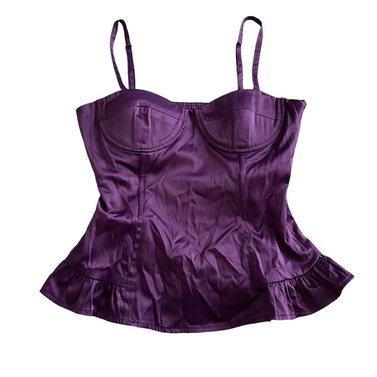 Forever 21 y2k Purple Corset Top Marked size... - Depop