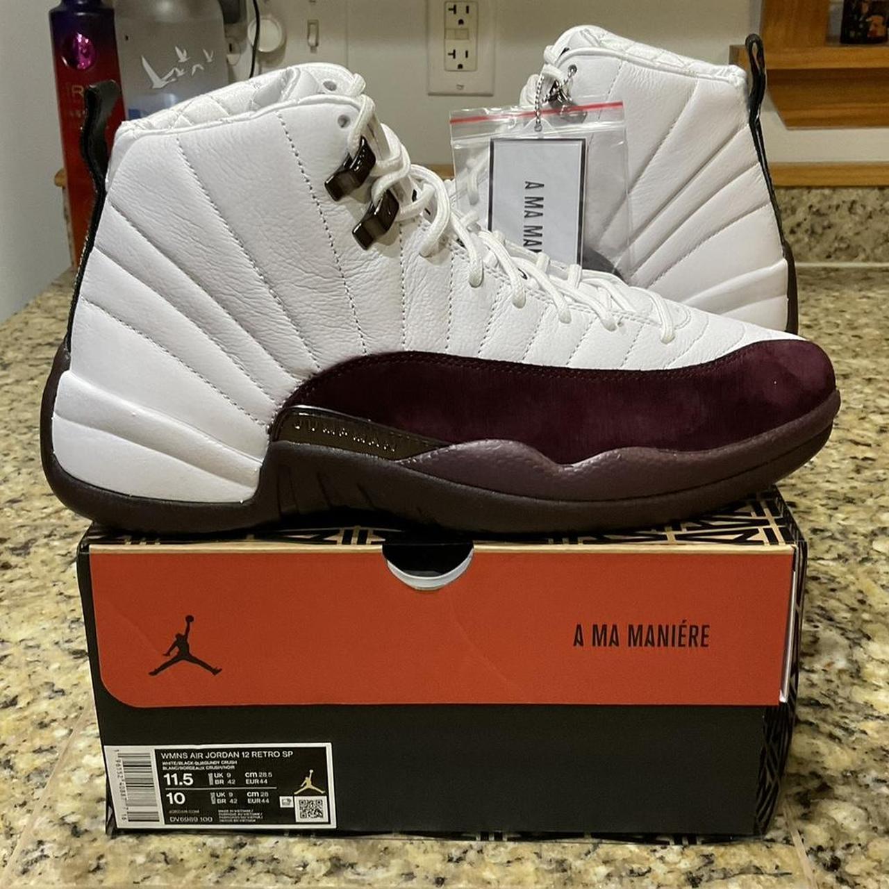 DS Air Jordan 12 x A Ma Maniére Retro Burgundy... - Depop