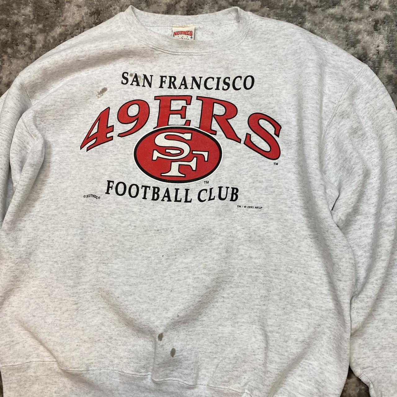 San Francisco 49ers Hoodie Mens Large Gray Football NFL Nutmeg Mill Vintage