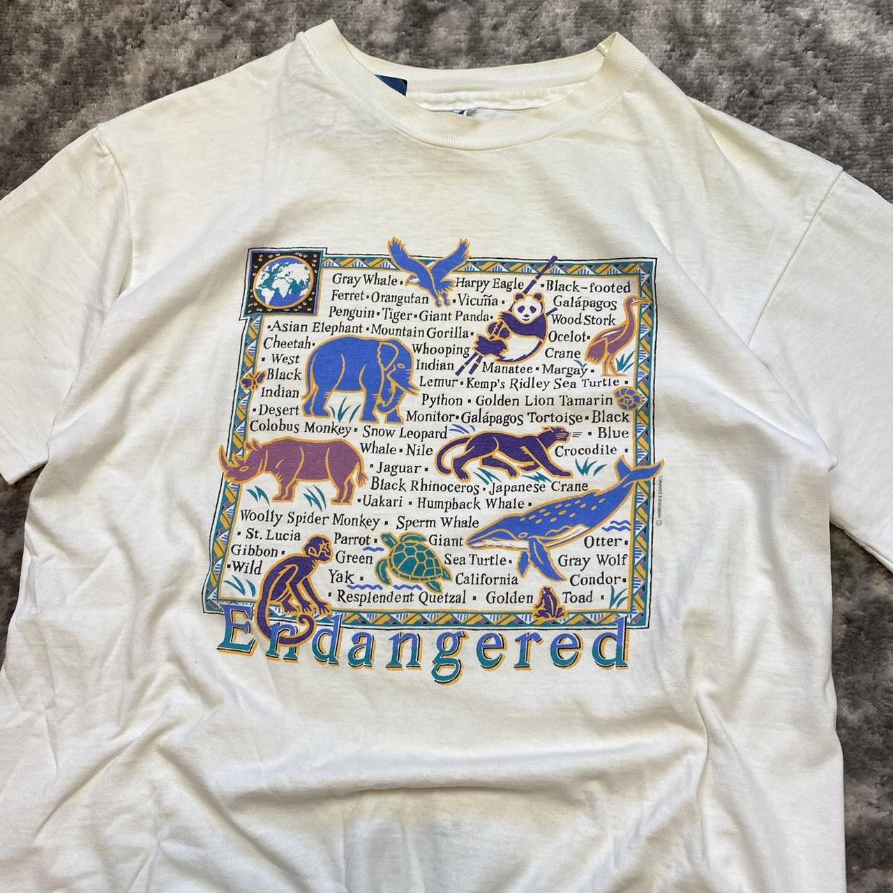 Vintage 80s Endangered Animals T Shirt Awesome... - Depop