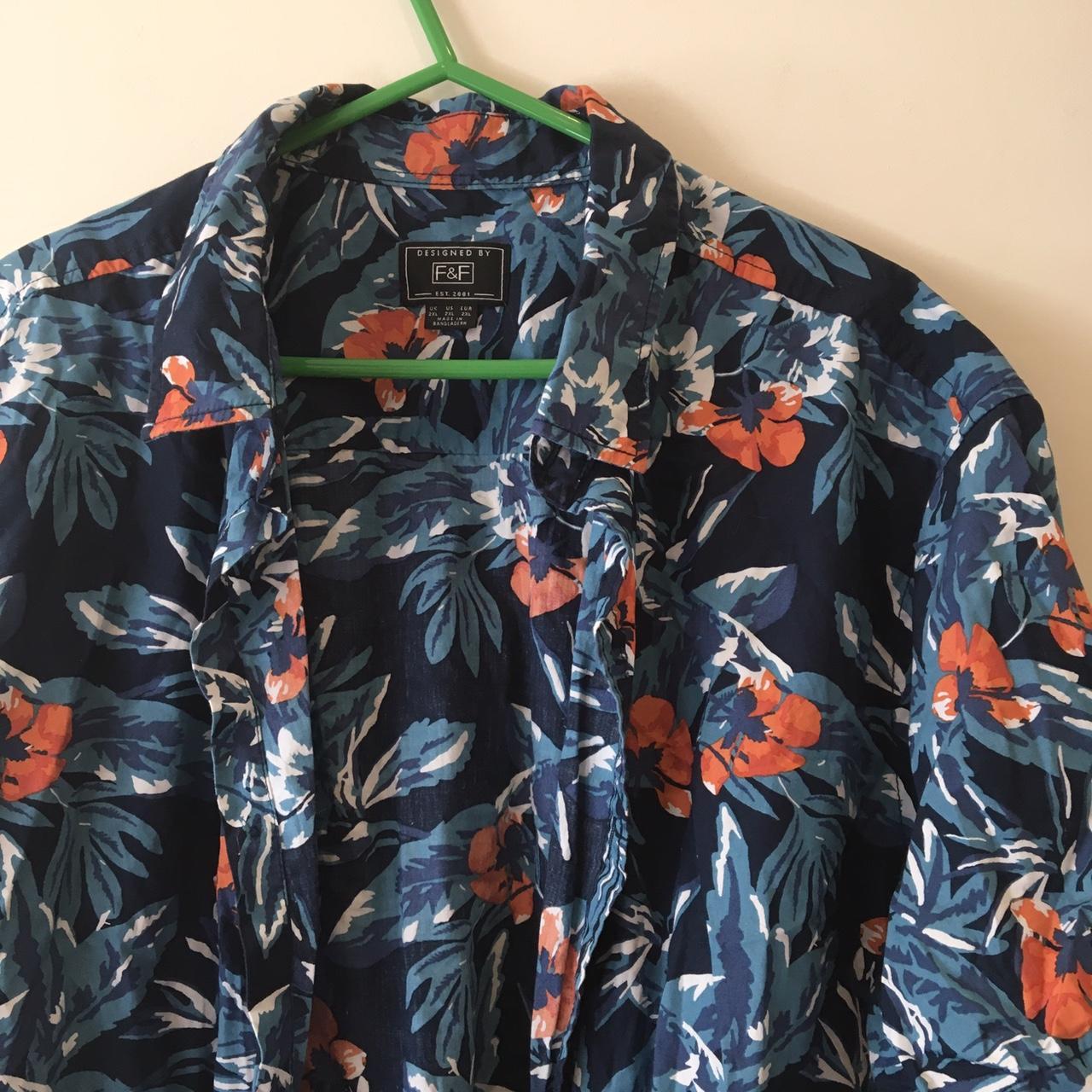 Blue and orange Hawaiian shirt Tag size 2XL 28… - Depop