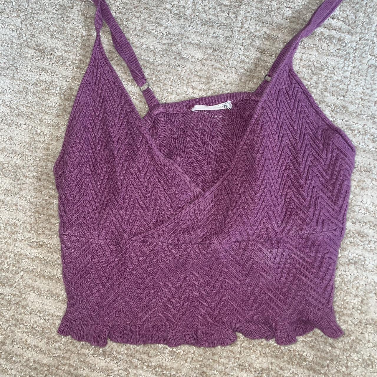 Free people knit cami. Super cute on but my chest is - Depop