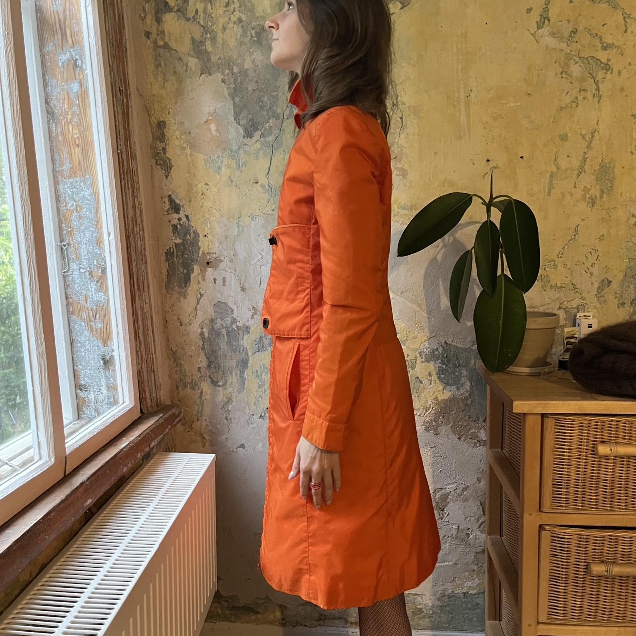 Archival Miu Miu fw 1999 bright orange long tech | Depop