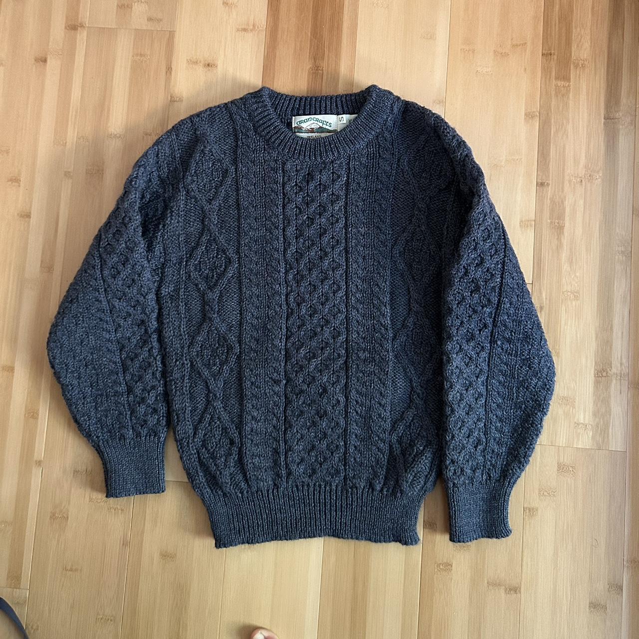 Aran Crafts 100% wool Irish fisherman cable knit... - Depop