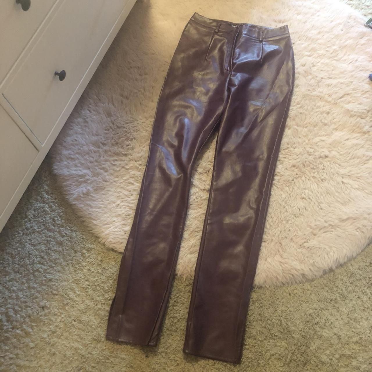 Women's Purple and Burgundy Trousers | Depop