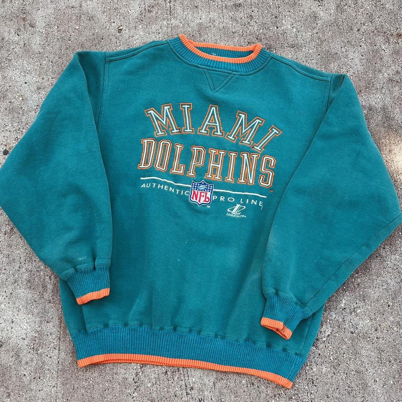 Vintage Miami Dolphins Sweatshirt Mens Size... Depop