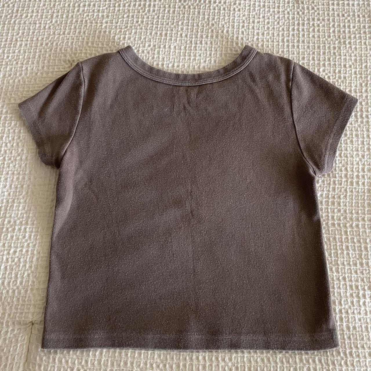 BRANDY MELVILLE BABY TEE Brown yellowstone cropped... Depop