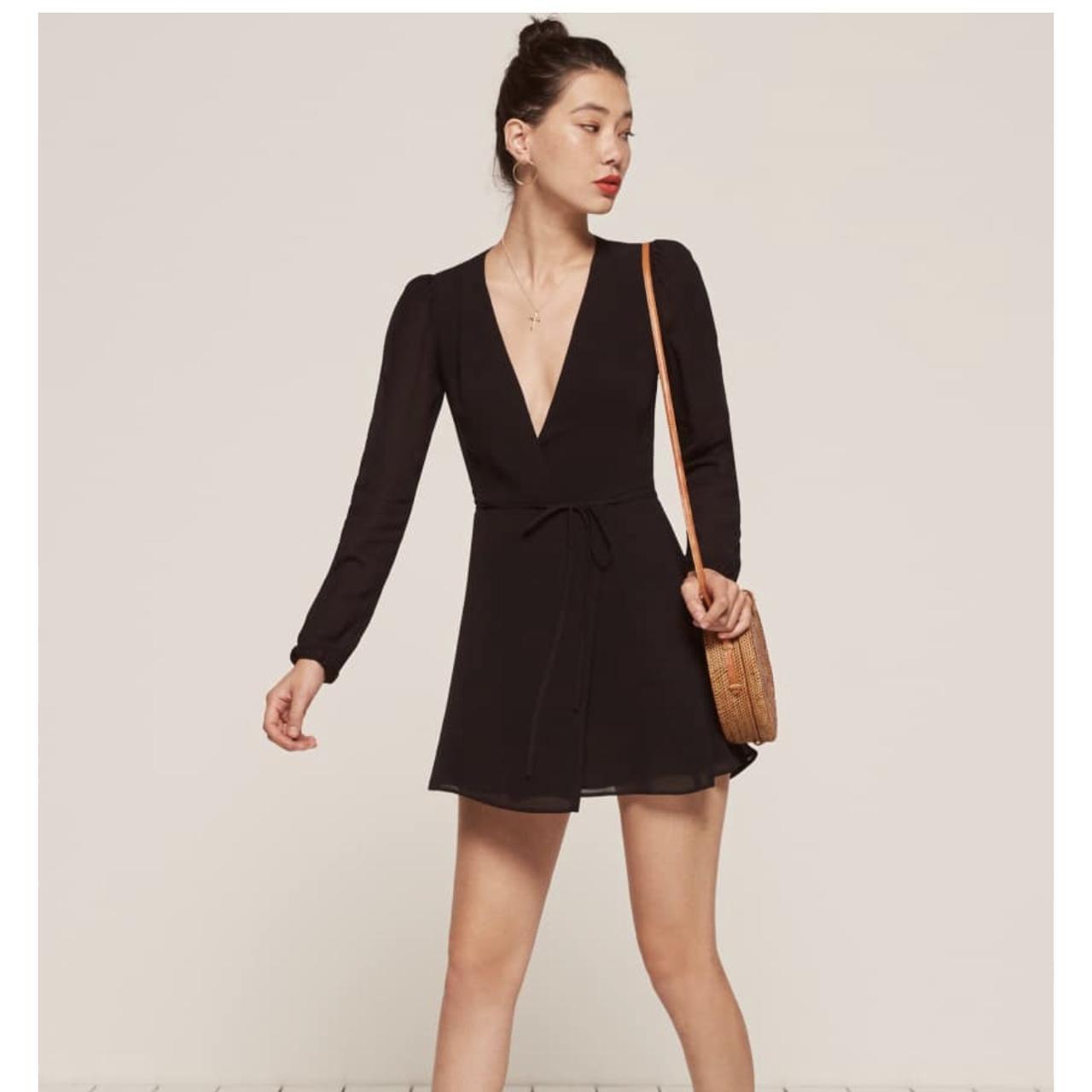 Reformation black sale wrap dress