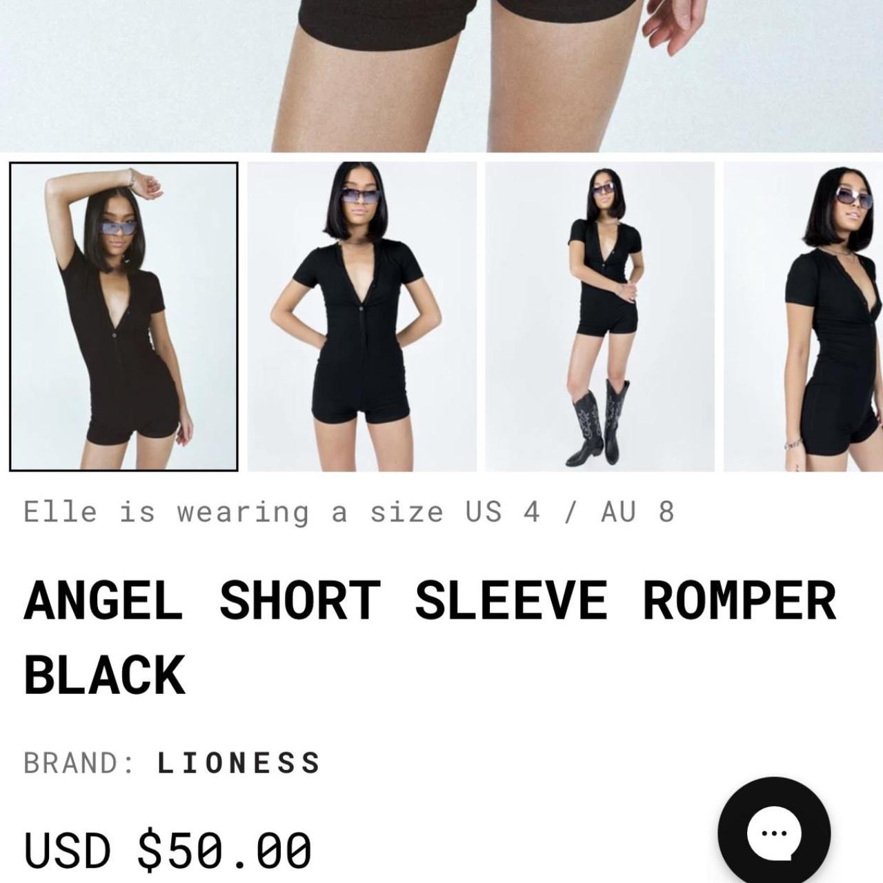 Angel Short Sleeve Romper Black