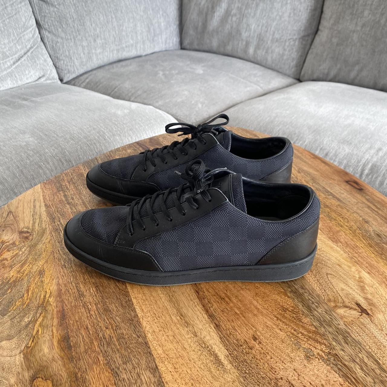 LOUIS VUITTON LEATHER LOW TRAINERS MS0178 UK... - Depop