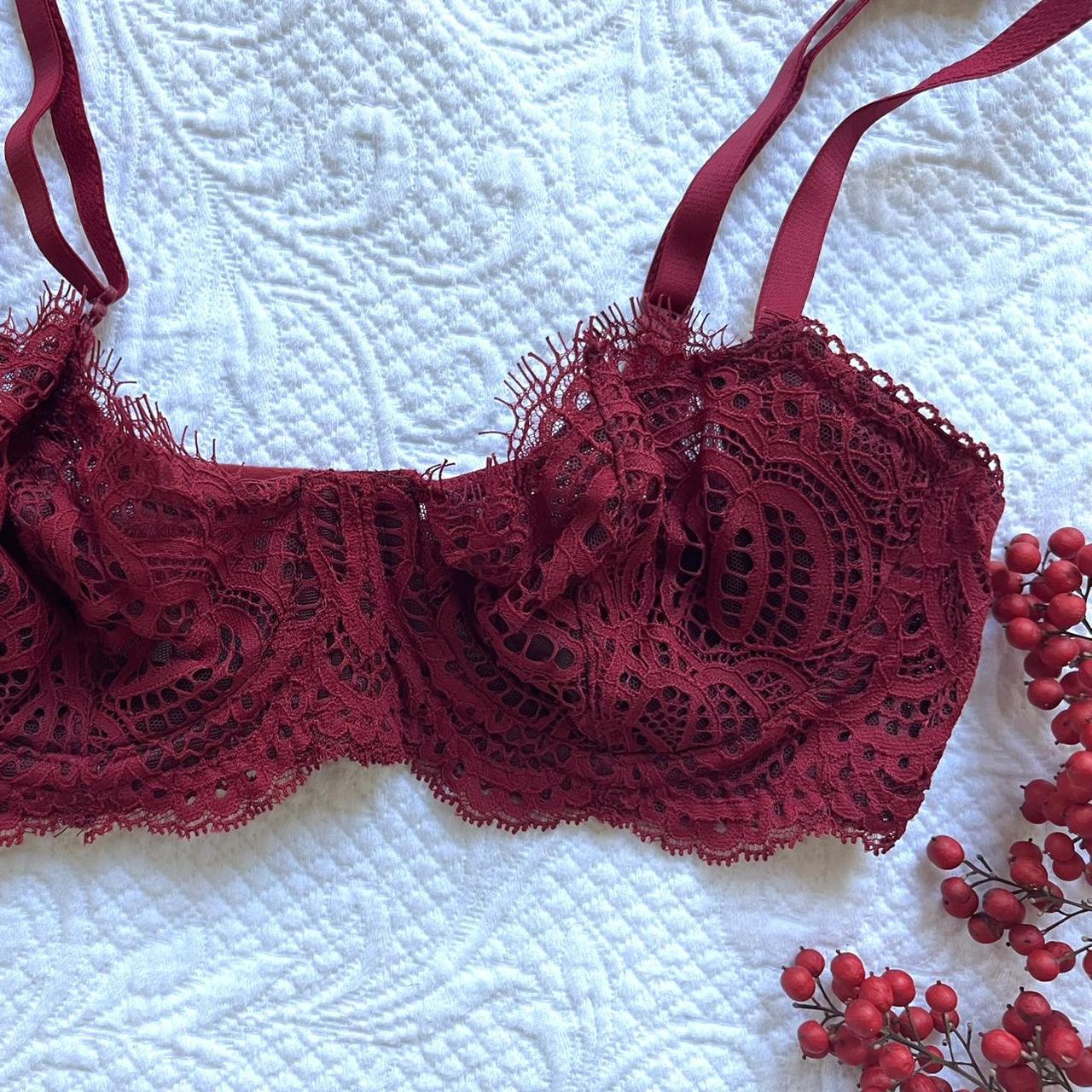 Deep red VS bra labeled size 32C but fits more like
