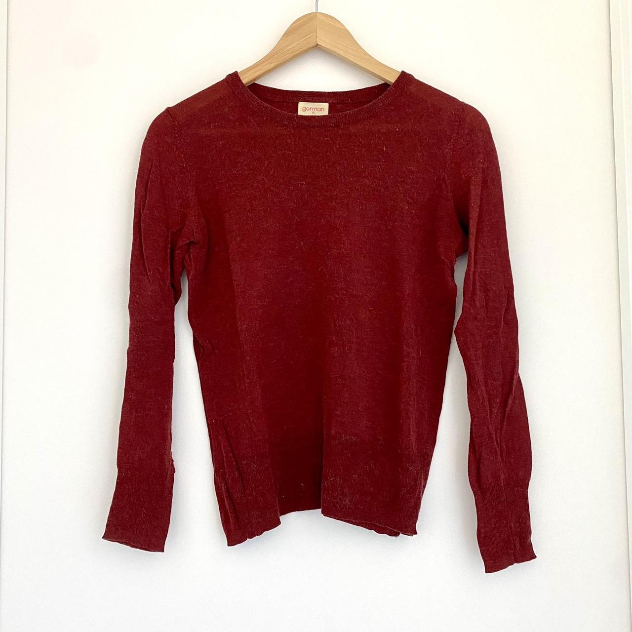 Gorman dark red/maroon jumper/knitted top. Small... - Depop