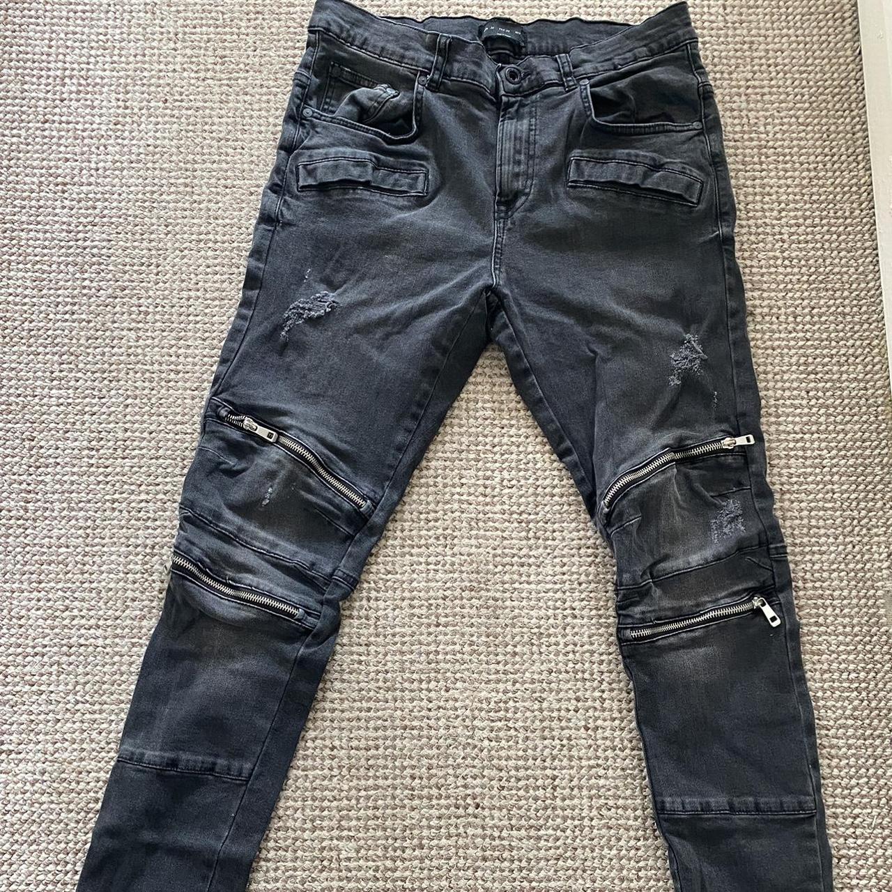 Zara men's jeans with hot sale zips