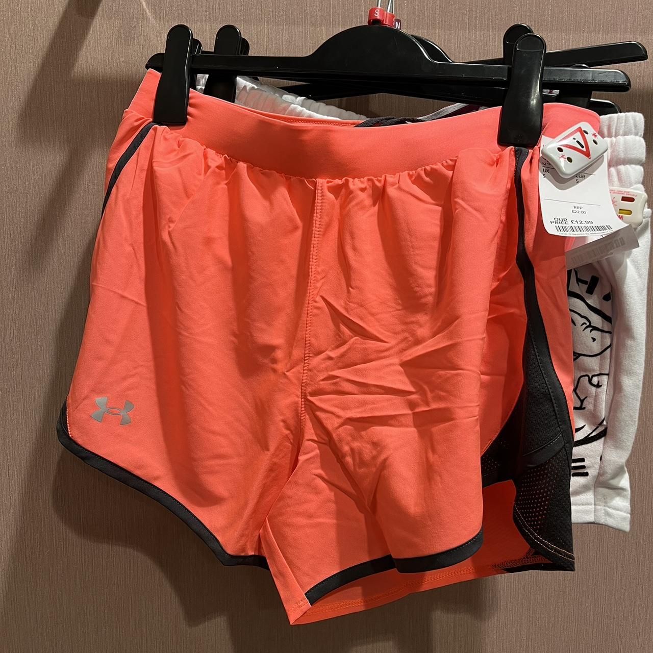 Women’s Under Armour orange gym run shorts.... Depop