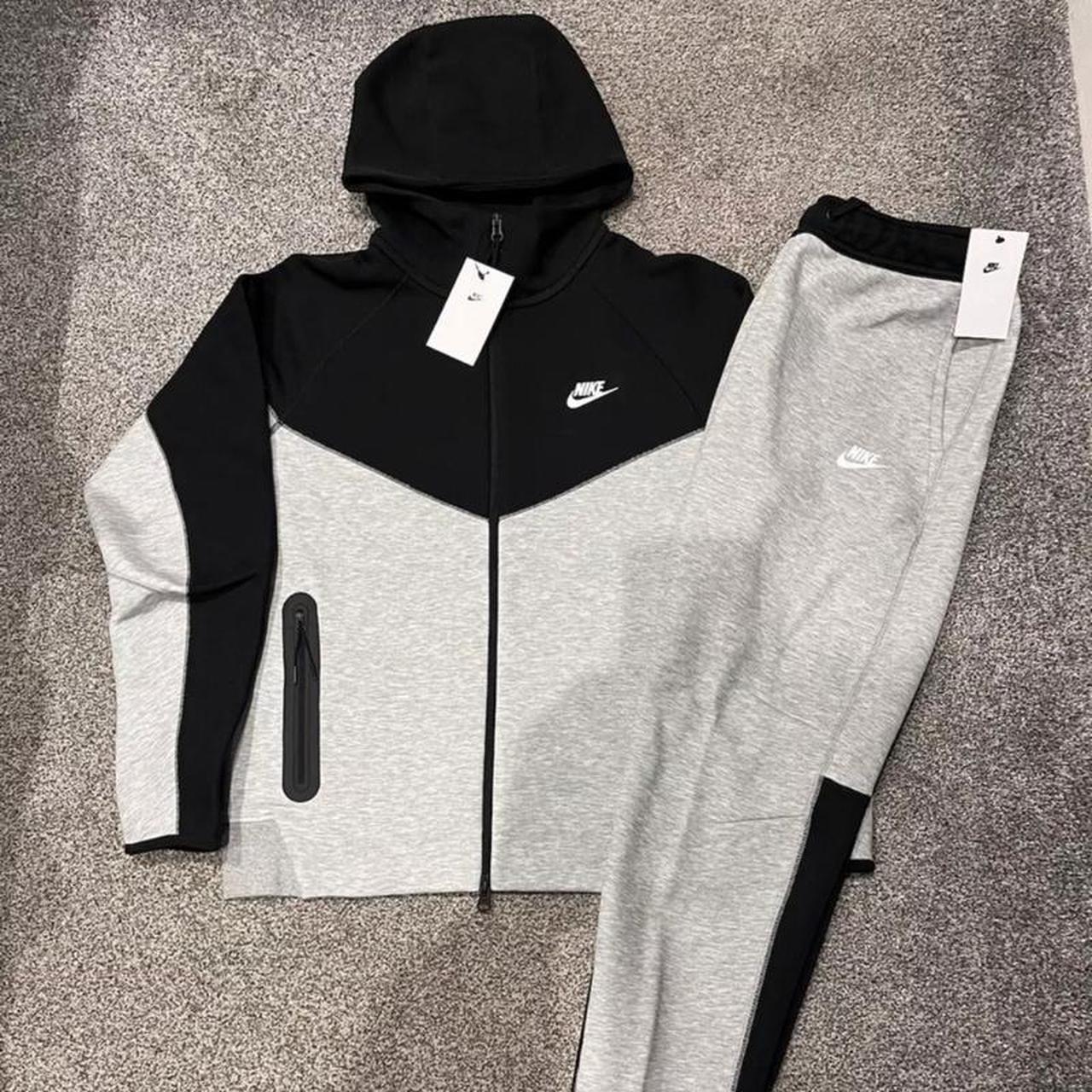 Nike Tech Fleece Hoodie+ Pants Black And Grey New... - Depop