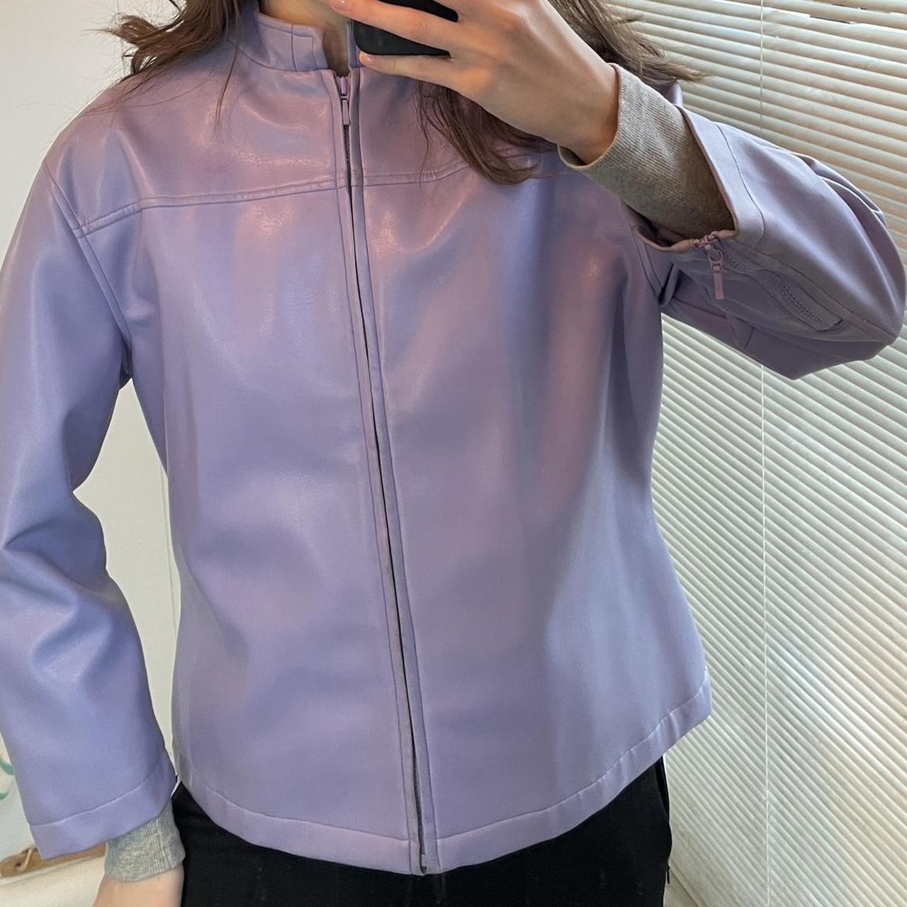 vintage faux soft leather boxy lilac purple Depop