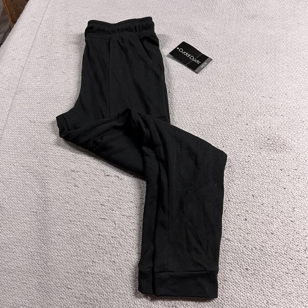 Cuddl Duds Black Cotton Blend Lounge Joggers Size... - Depop