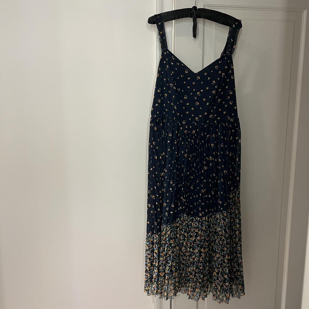 Jason wu pleated navy deals dress