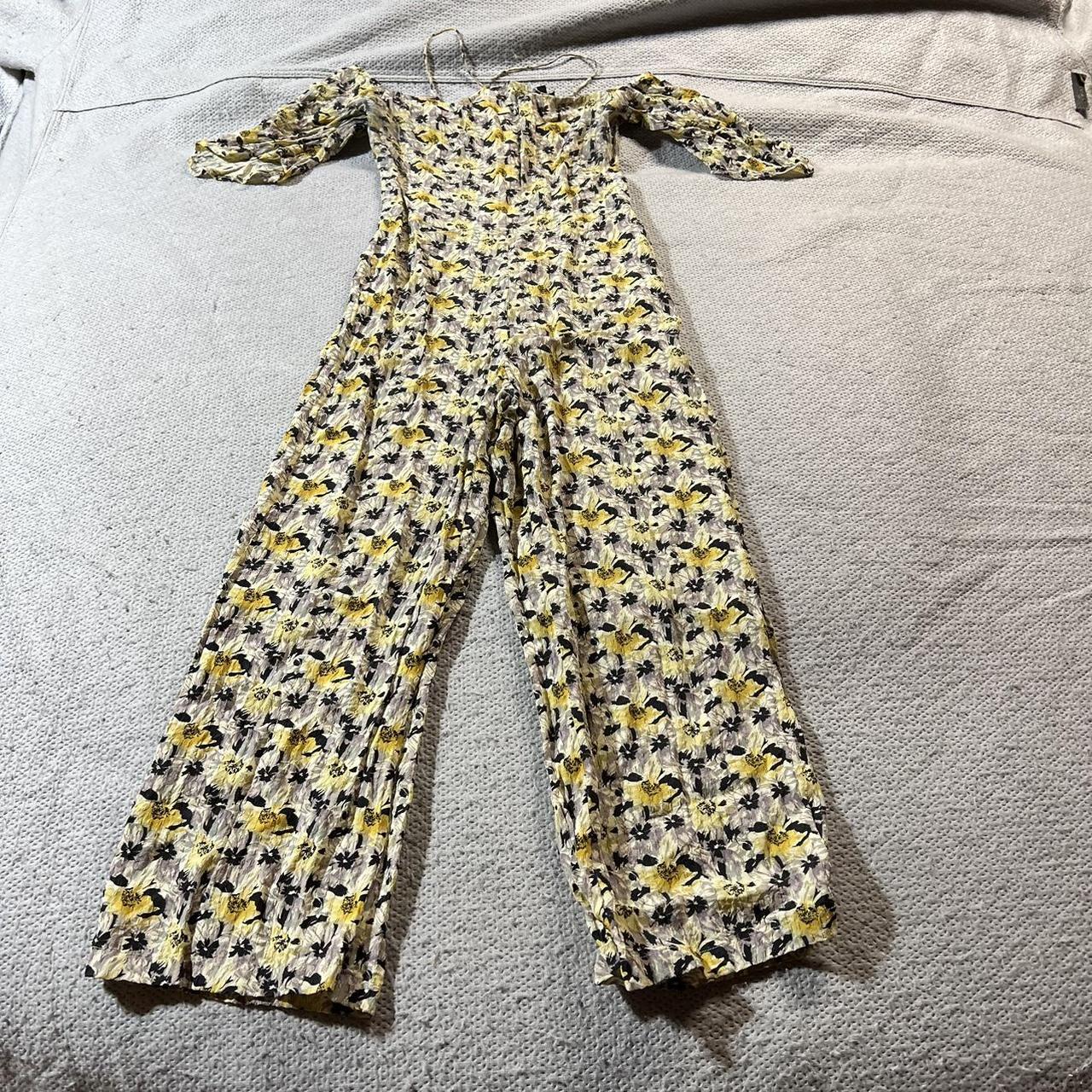 Topshop Black Yellow Floral Print Halter Off