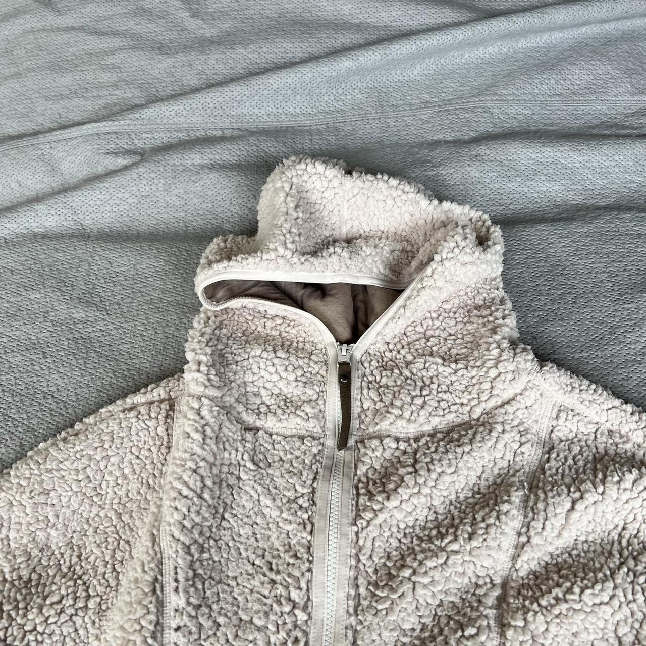 PrAna Cream Ivory Sherpa Hooded Full Zip Hoodie. Depop