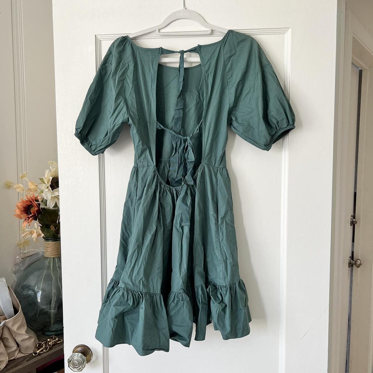 Peter Som Collective Green Puff Sleeve Open Depop