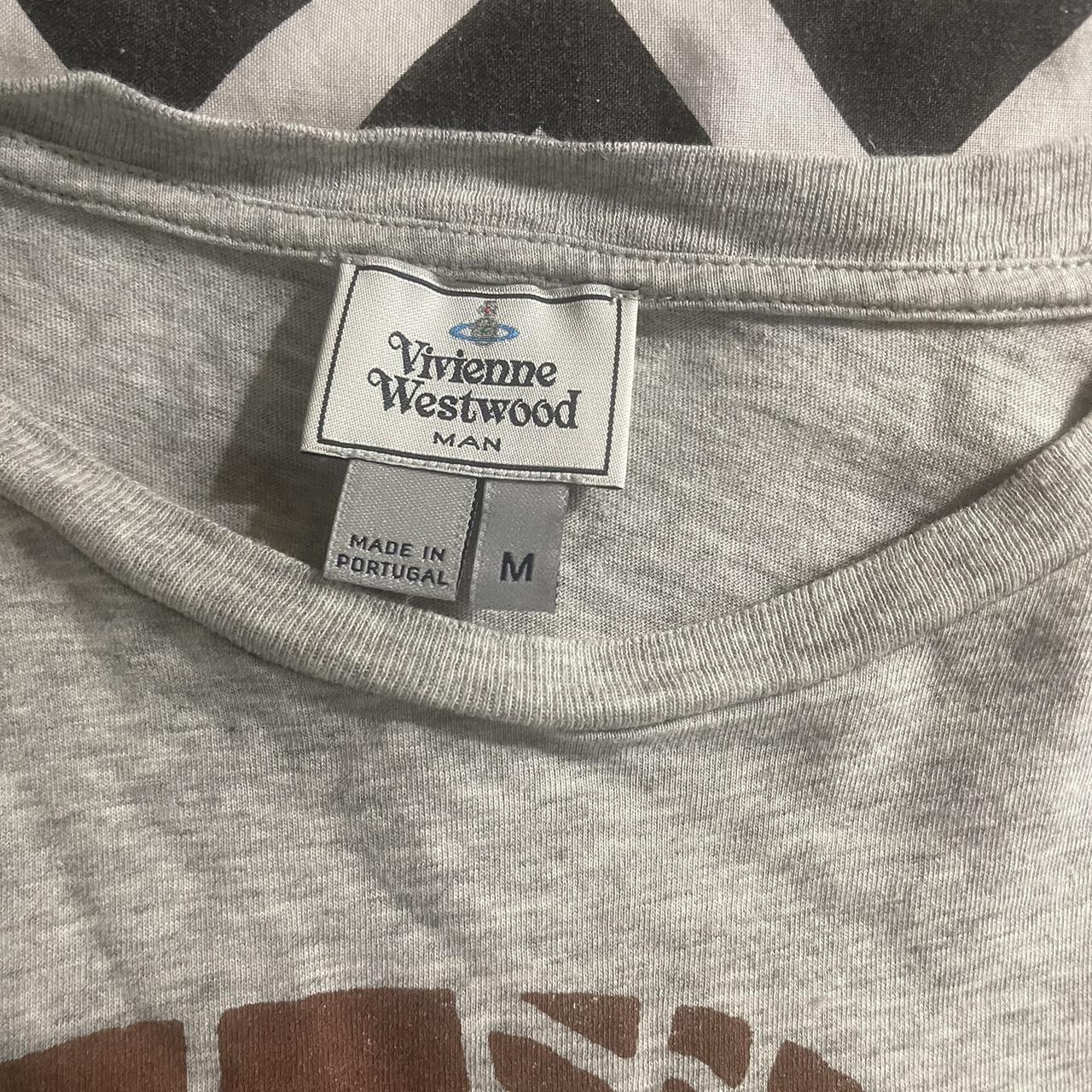 Vivienne Westwood Men's Grey and Red T-shirt | Depop