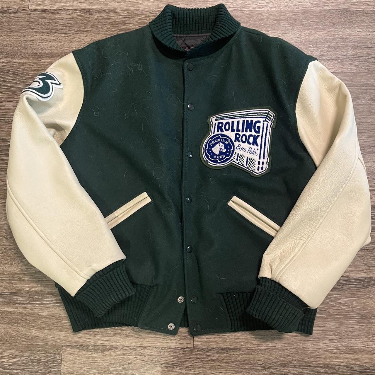 RARE Vintage Rolling Rock Varsity / Letterman Jacket... - Depop