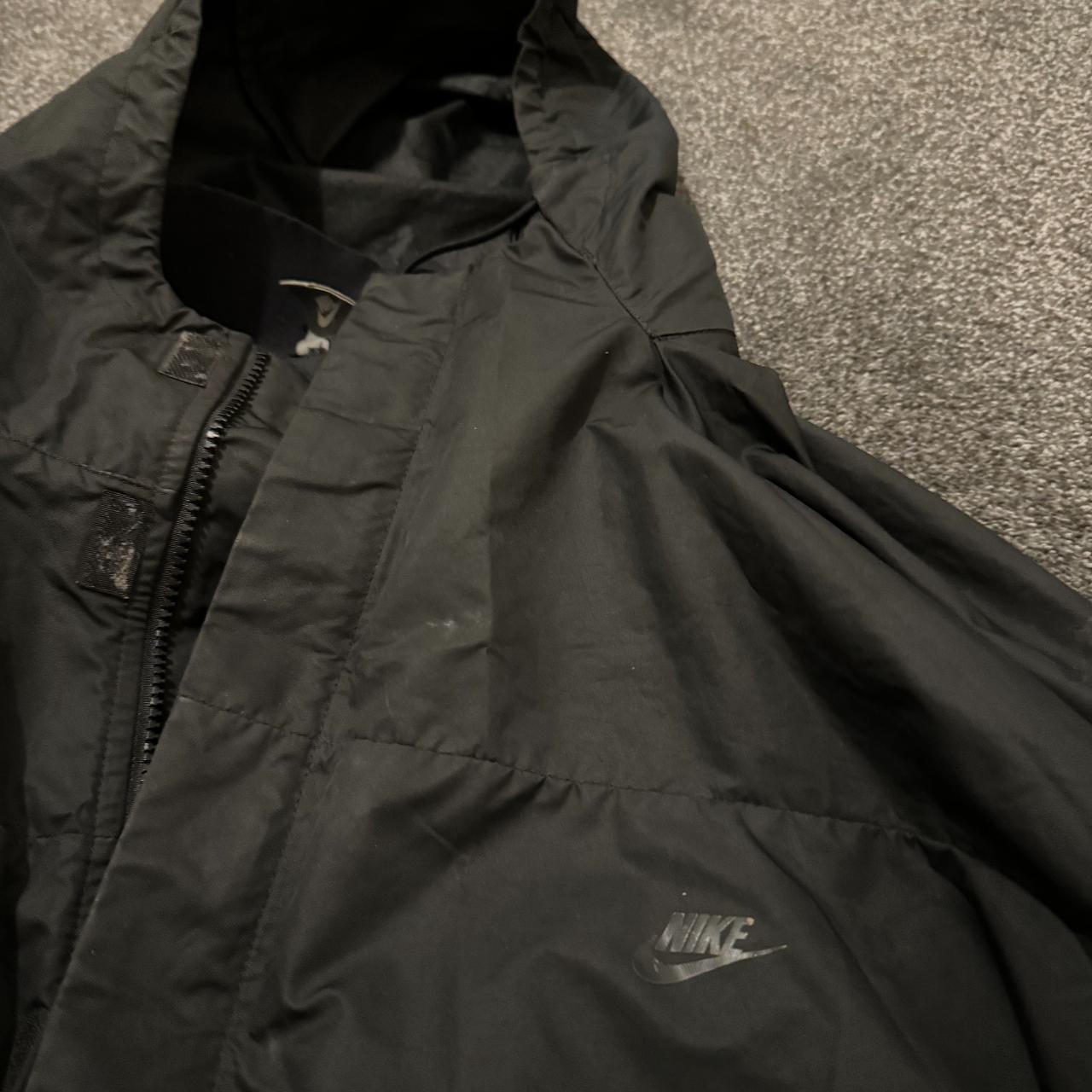 Black Nike Hooded Jacket Size L with zipper... - Depop