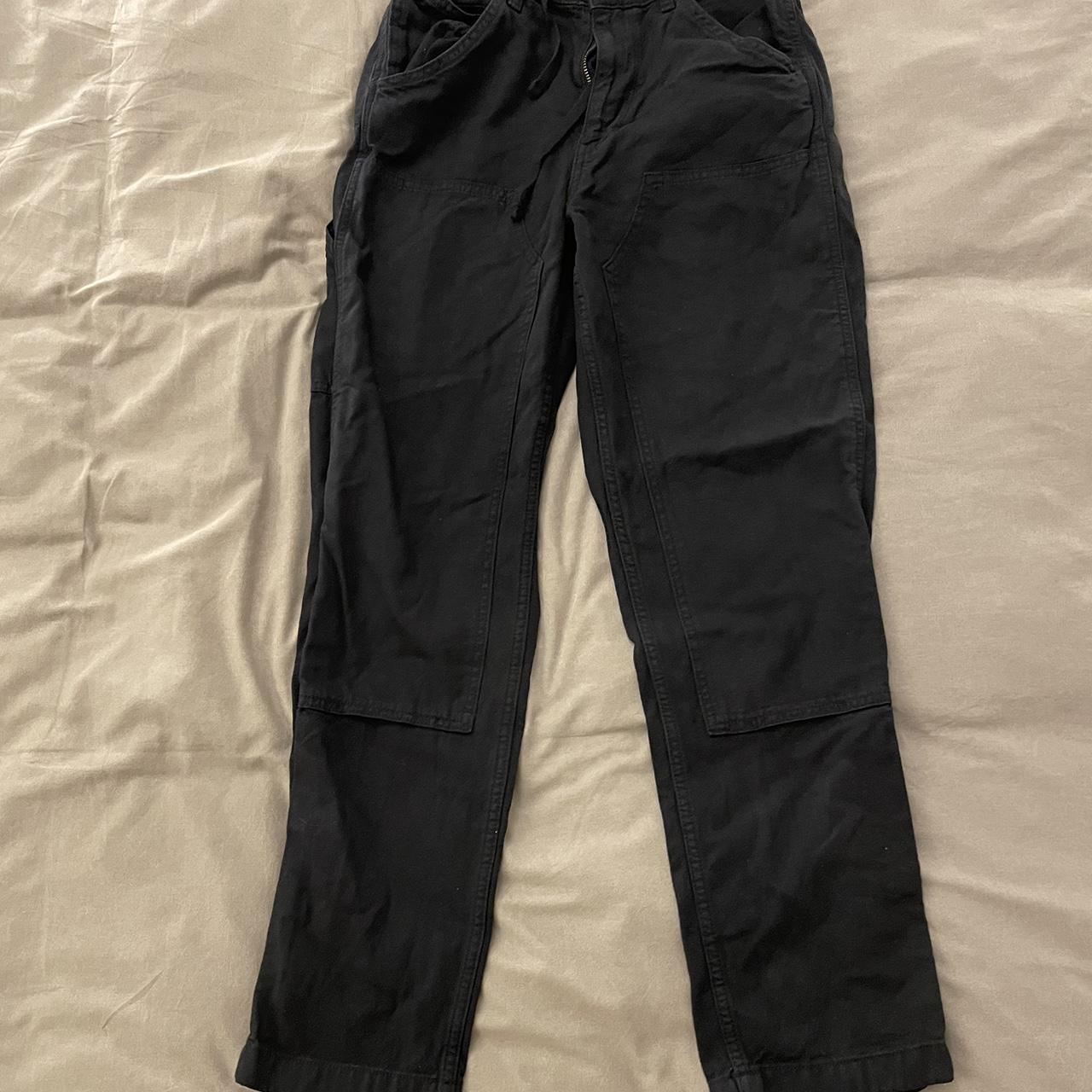 Uniqlo navy double knee carpenter pants Worn once... - Depop